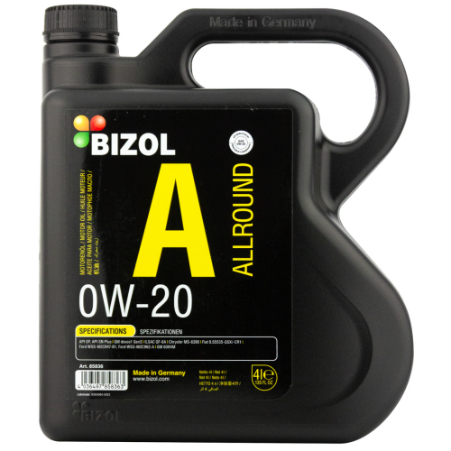 Синтетическое моторное масло Allround 0W-20 - 4 л